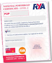 RYA Power Boat Level 2 Practical Course Certificate